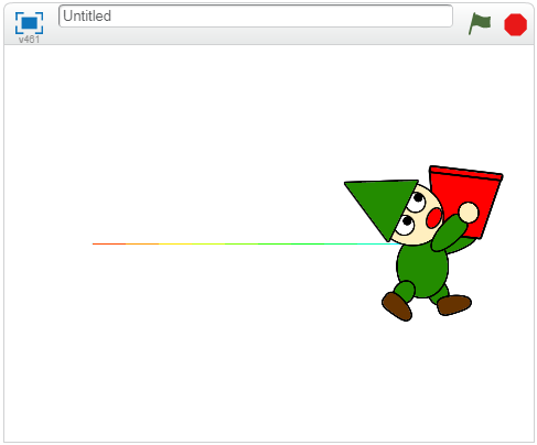 ペンを色を10ずつ変えるブロック