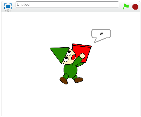 1番目の（world）の文字